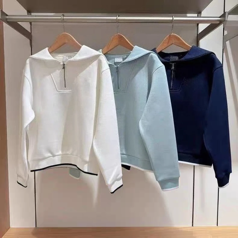 Women's Golf Half-Zip Pullover 2026 Fall New Korean Style Polo Collar Long Sleeve Sporty Casual Versatile Breathable Lightweight