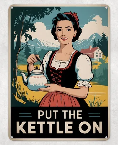Put the Kettle On Tea Brew Metal Poster Wall Tin Sign Man Cave Shed Home Plaque --Tin Sign
