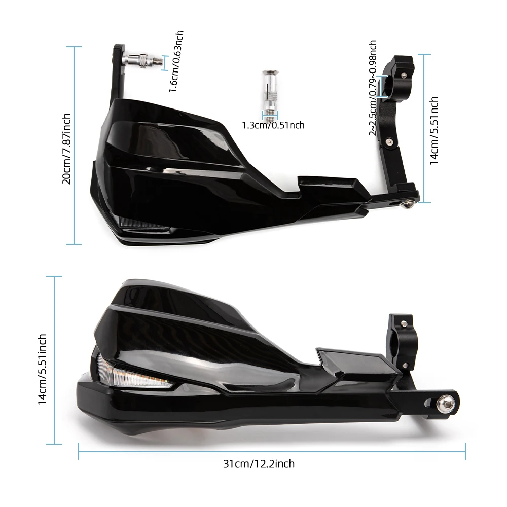 Maniglia del motociclo Paramani antivento con LED per BMW F800GS/R1200GS LC/ADV Include luci di segnalazione e lampada di marcia diurna