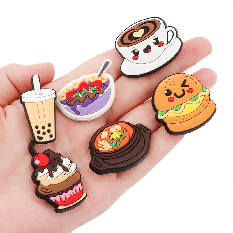 1PC Shoe Charms Food Series Shoes Flower Accessories Pins for Personalized Garden Ornaments Slippe Shoes Charm Decorative Buckle