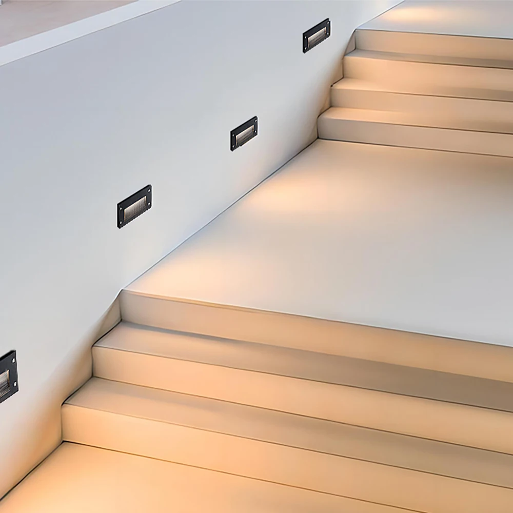 Lampada da parete per passerella esterna Lampada da incasso in alluminio con diodo luminescente e illuminazione per scale