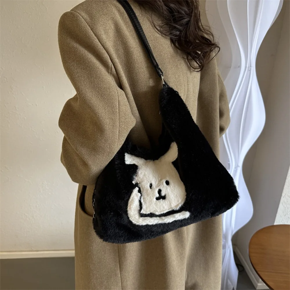 Shopping Bag Plush Plush Shoulder Bag Large Capacity Handbag Bear Tote Bag Cute Cartoon Tote Package Bag Women