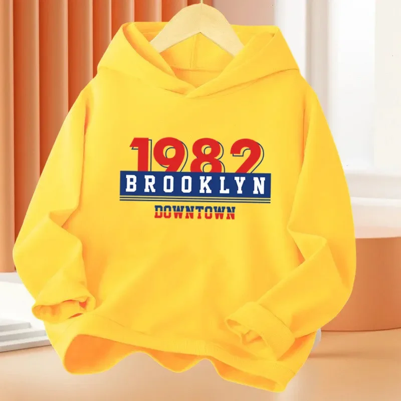 Daily Kids Sweatshirts NEW YORK Letter Print Harajuku Hoodies For Boys Casual Pullover Sweatshirt Teens Streetwear Hooded Coats