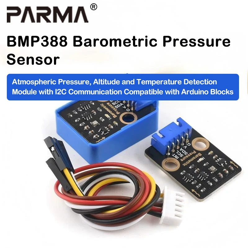 BMP388 barometric pressure sensor, atmospheric pressure, altitude and temperature detection module, I2C communication