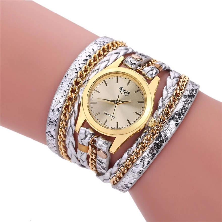 2023 Luxury Watches Women\'s Sexy Snake Pattern Circled Bracelet Watch Woven Twist Trend Watch Alloy Quartz Watch for Women reloj