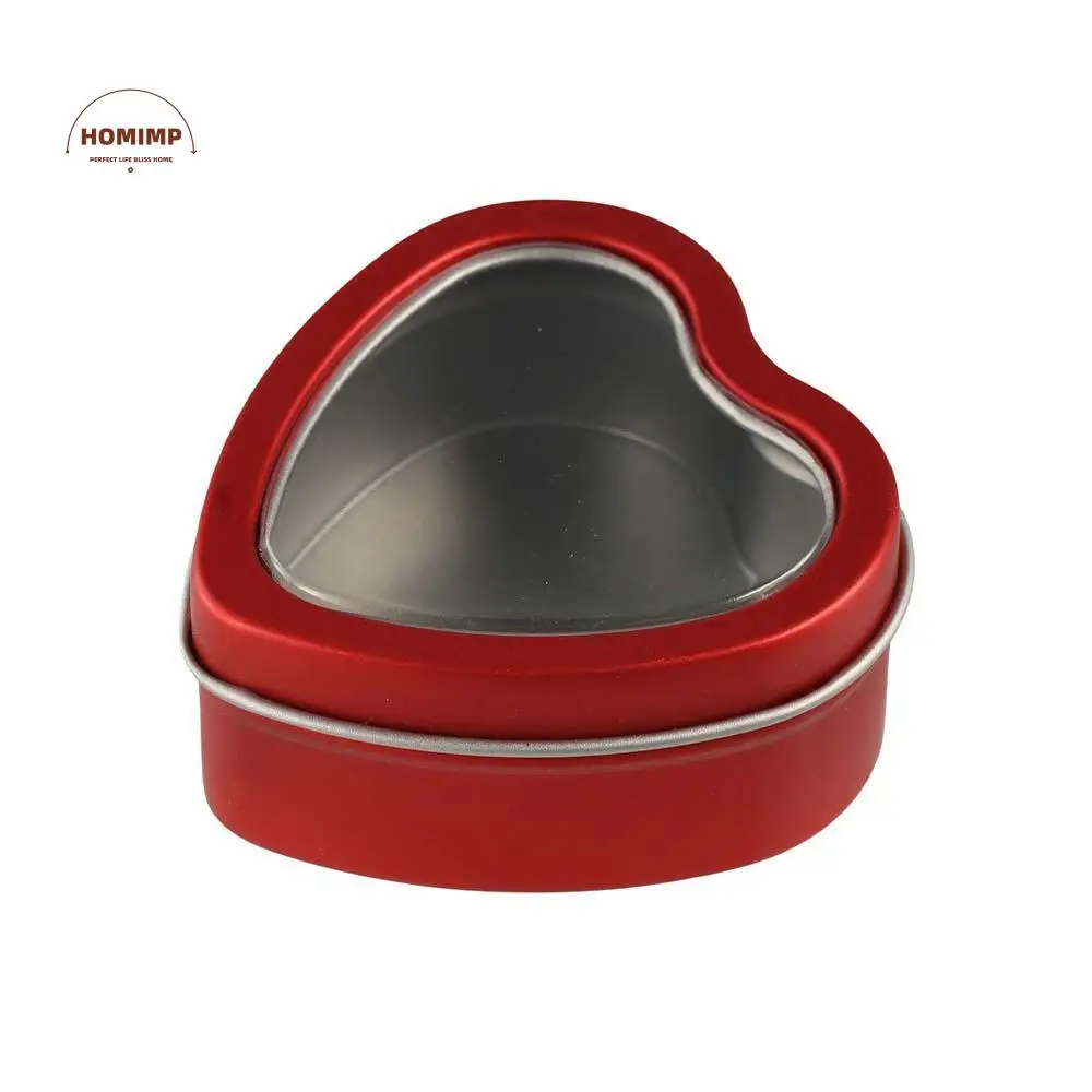 

Tinplate Heart Shape Tins Empty Silver/Red/Pink Heart-shaped Containers with Lid Small Candle Making Jars for Candle