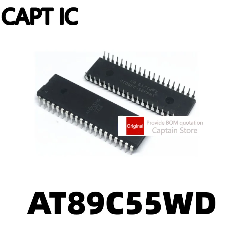 5PCS AT89C55WD-24PU AT89C55WD-24PI inline DIP40 microcontroller IC