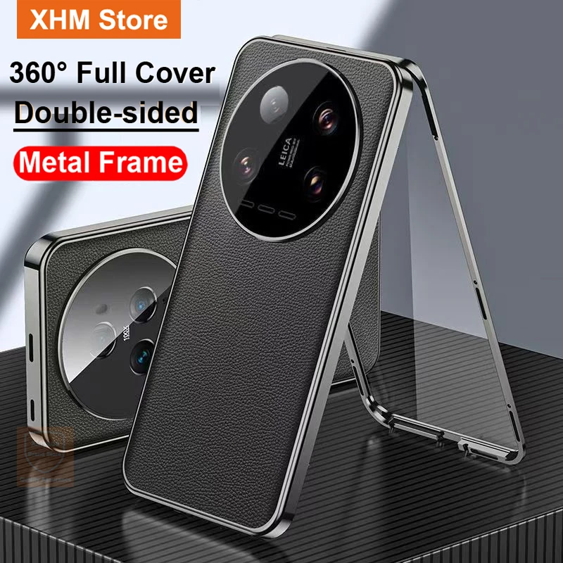 For Xiaomi 14 Ultra Case 360 Covers Tempered Glass Flip Leather Phone Case For Xiaomi 14 Ultra Mi 14Ultra Cover Double Sided Bag