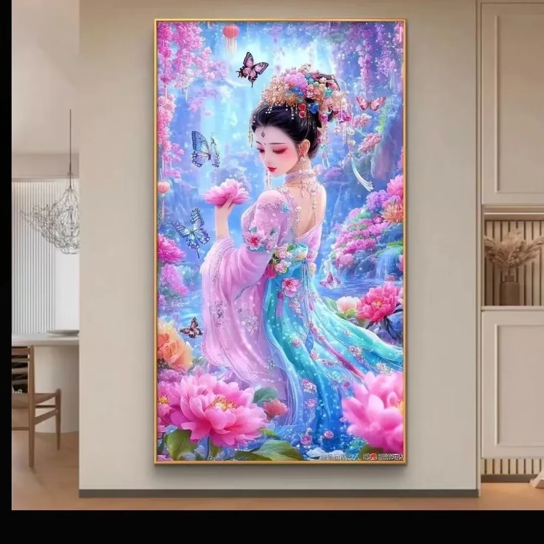 

9CT 11CT 14CT Цветы Красота Наборы с принтом Вышивка крестиком DIY Набор для рукоделия Домашний декор Поделки с иглами Нитки