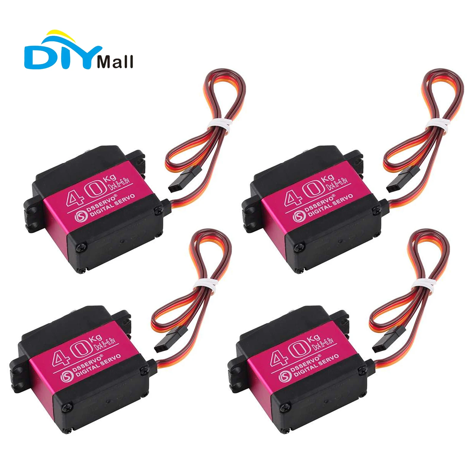 

DIYmall 4 шт. DS3240 6 В 40 кг RC цифровой сервопривод водонепроницаемый IP66 180/270 ° Металлическая шестерня для радиоуправляемого автомобиля-робота