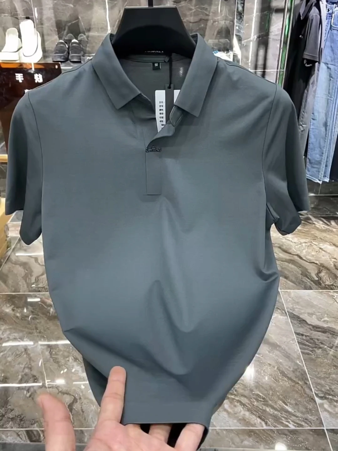 

Повседневная модная футболка с коротким рукавом для мужчин, удобная, с отложным воротником, весна-лето, новая модель, антимикробная, для делового и повседневного стиля