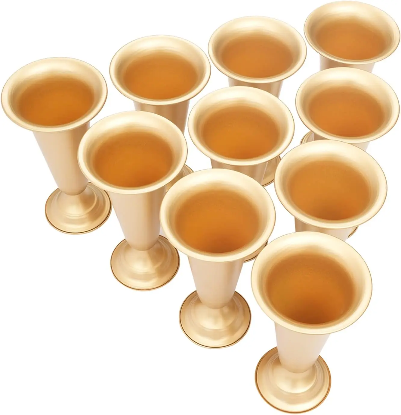 Cncest 10 pezzi vaso in metallo fiorito elegante centrotavola matrimonio vaso per la decorazione della festa nuziale, fiore artificiale alto 25 cm/9,8 pollici