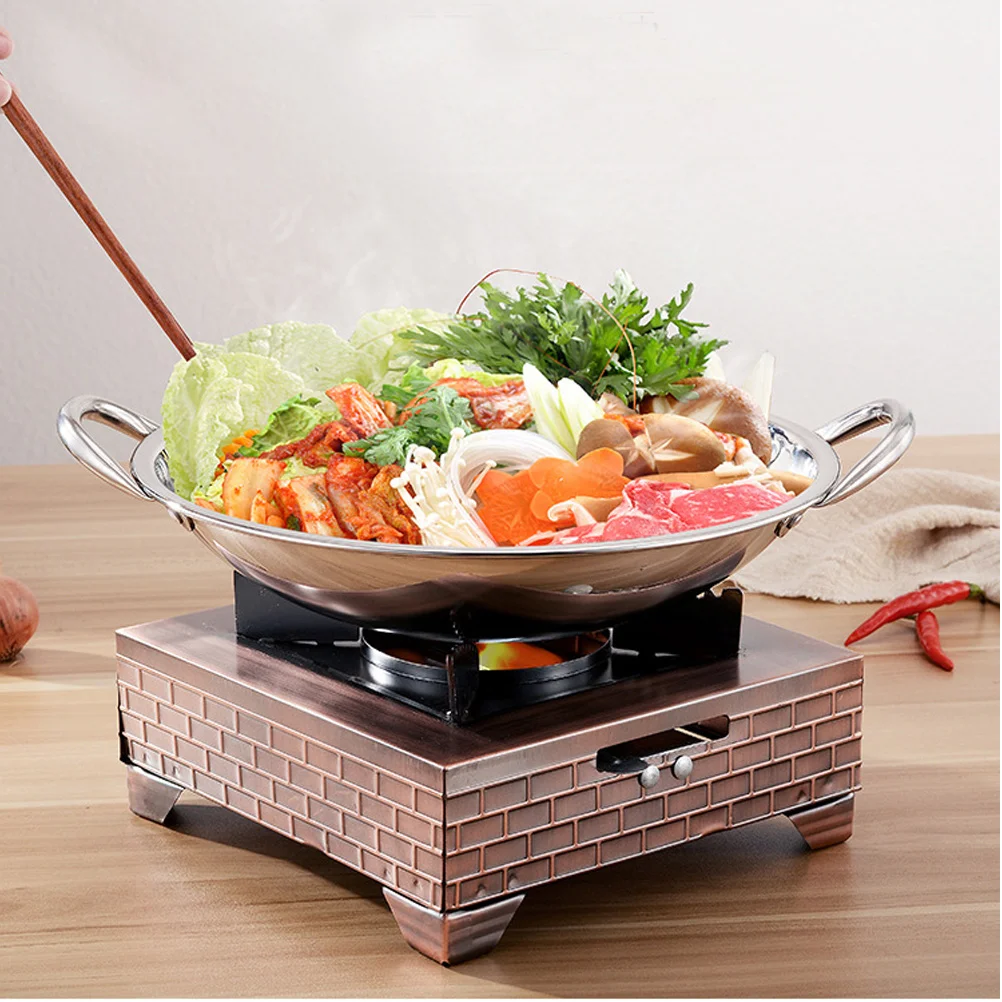 

Large Capacity Stainless Steel Wok Round Stainless Steel Wok Bottom Camping Cookware Ramen Hot Pot Pans Kitchen Tools