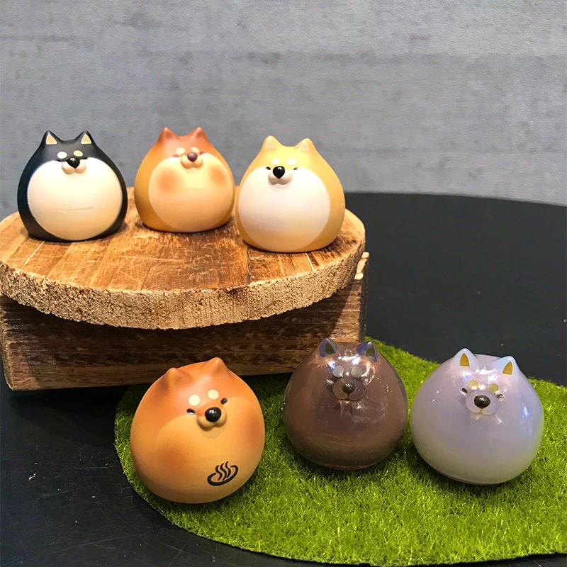 Genuine Gacha Scale Model Fat Doo-Shiba Inu Steamed Bun Soup Dumplings Food Disguised As Animals Collection Action Figure Toy