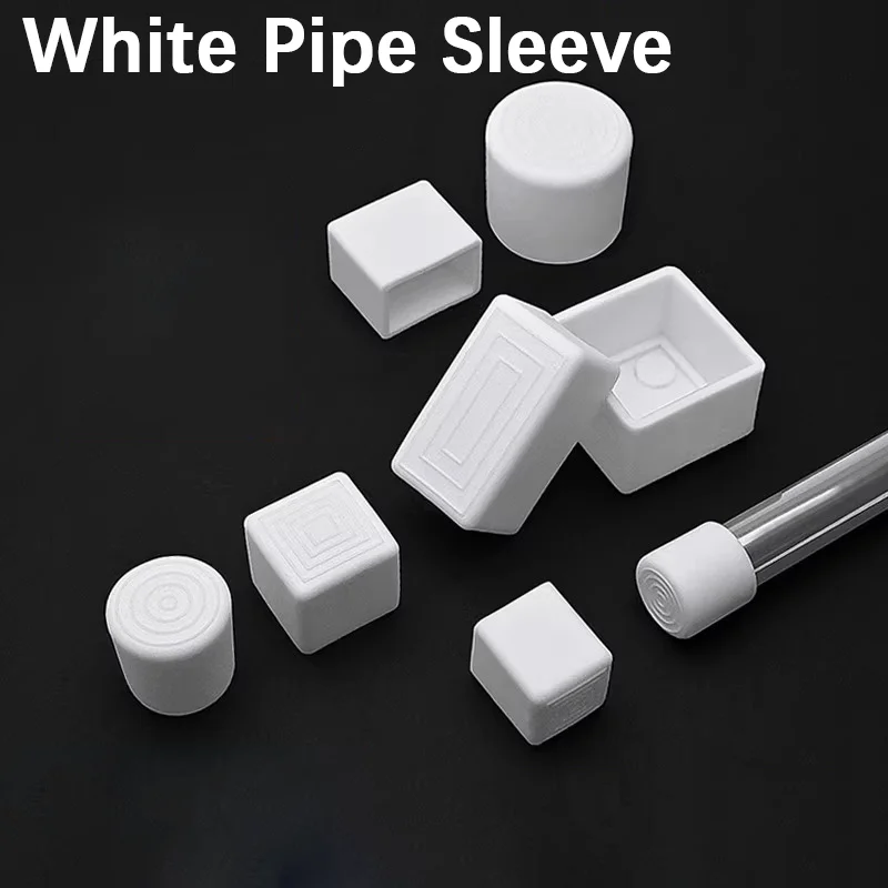 20pcs PVC Soft Rubber Tube Sleeve, Table and Chair Foot Pads, Chair Leg Protectors, White for Tables, Chairs and Stools
