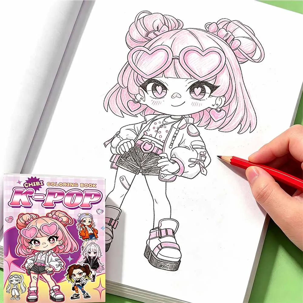 K-Pop Style Coloring Book – Original Idol Fashion Line Drawings, Creative Sketch Pages for Fans, Birthday Christmas Gift