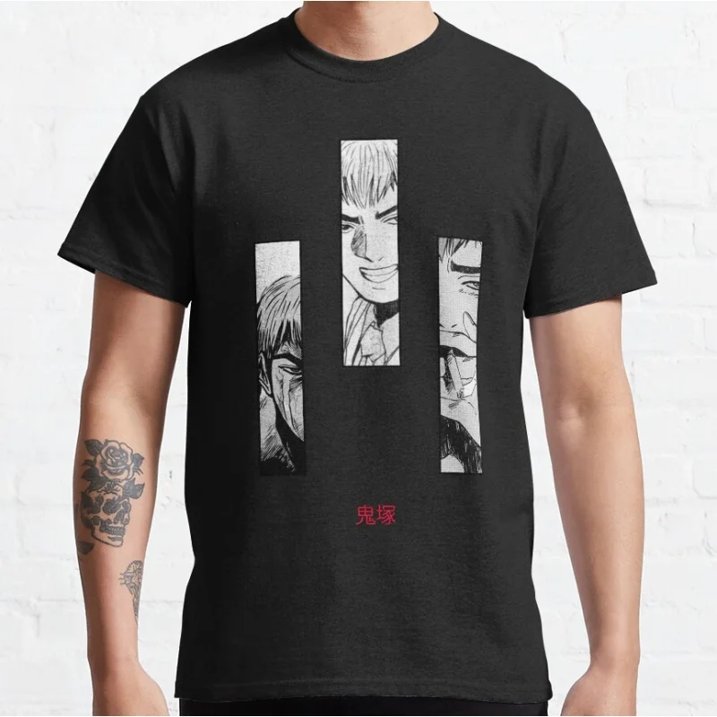 

1114 Great Teacher Onizuka Anime Gift t shirt 100% cotton print clothing Manga GTO Graphic Tee Y2K clothes Large size Tops S-6XL