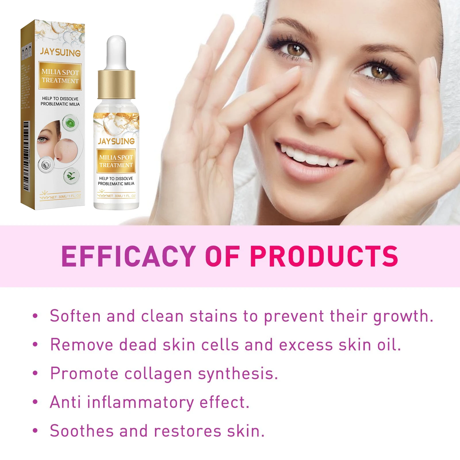 Fat Granules Removal Eye Serum Milia Spot Treatment Puffiness Repair Fine Lines Oil Control Moisturize Eye Skin Soothing Essence