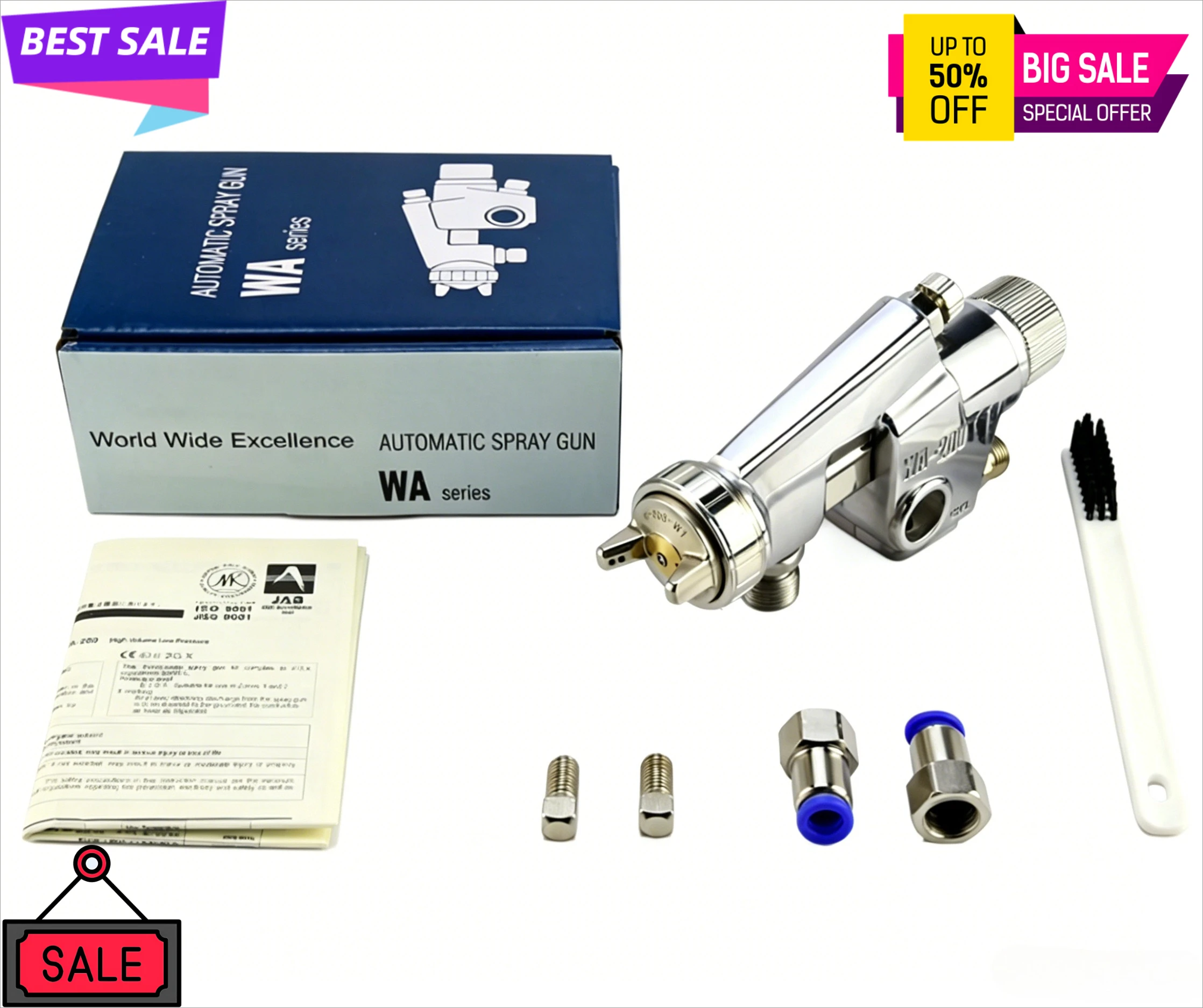 High Quality Hot Sale Pessure Feed WA-101 WA200  New Pneumatic Automatic Paint Spray Gun