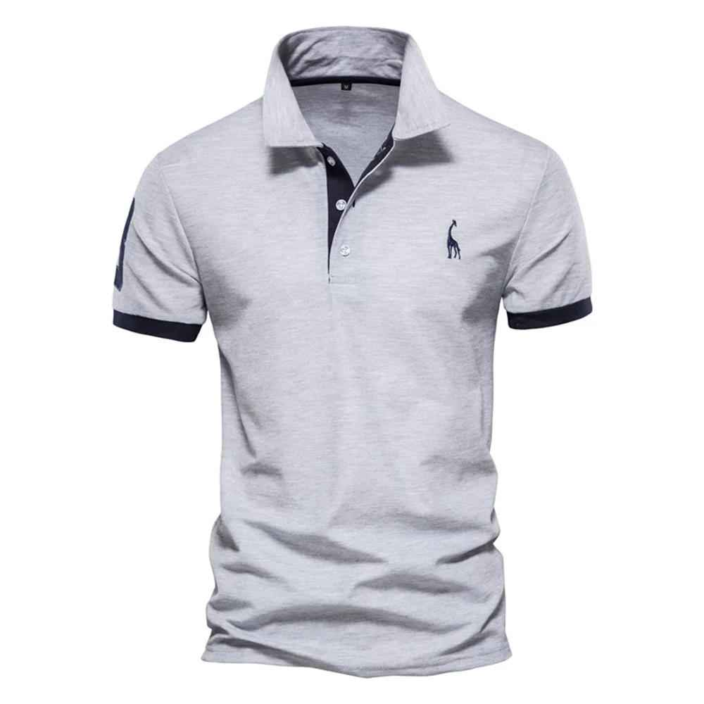 Dropshipping Polo Giraffe Shirt Heren Kwaliteit Borduurwerk Zomer Korte Mouw Polo Casual Business Social Heren Polo 'S Br Size