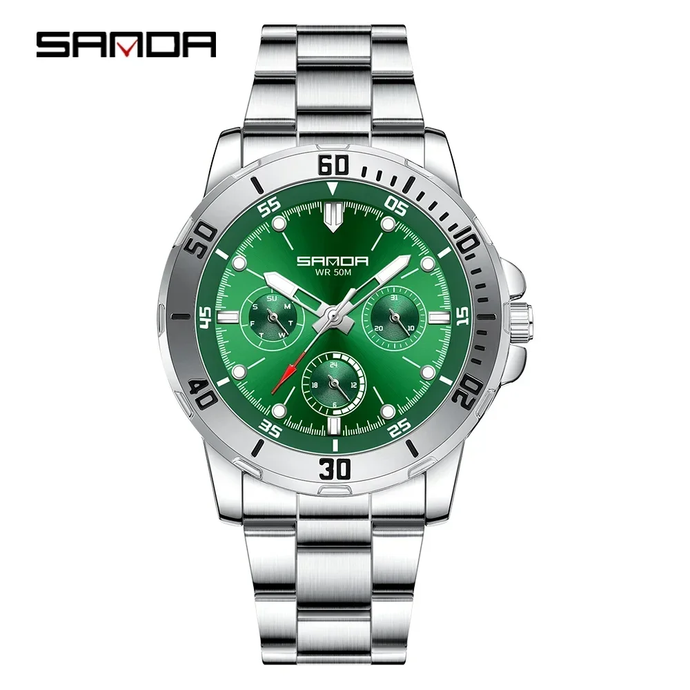 

SANDA SD3266 Мужские электронные часы с большим циферблатом, многофункциональные водонепроницаемые часы со светящимся календарем