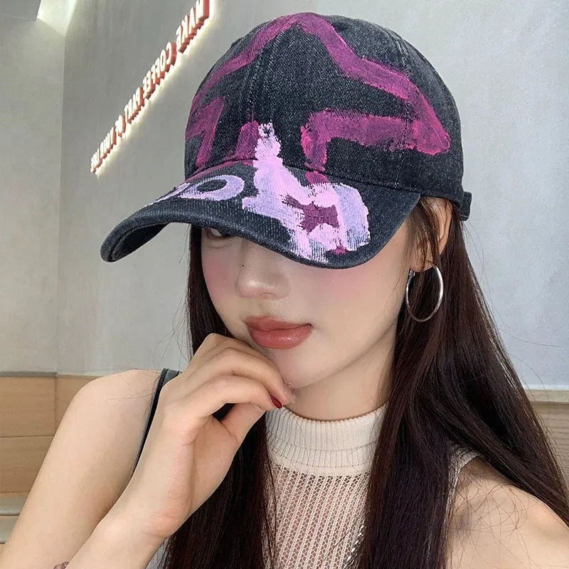

American Retro Y2k Wasteland Style Baseball Cap Female Dark Punk Style Sweet Cool Babes Show Face Little Peaked Cap Tide