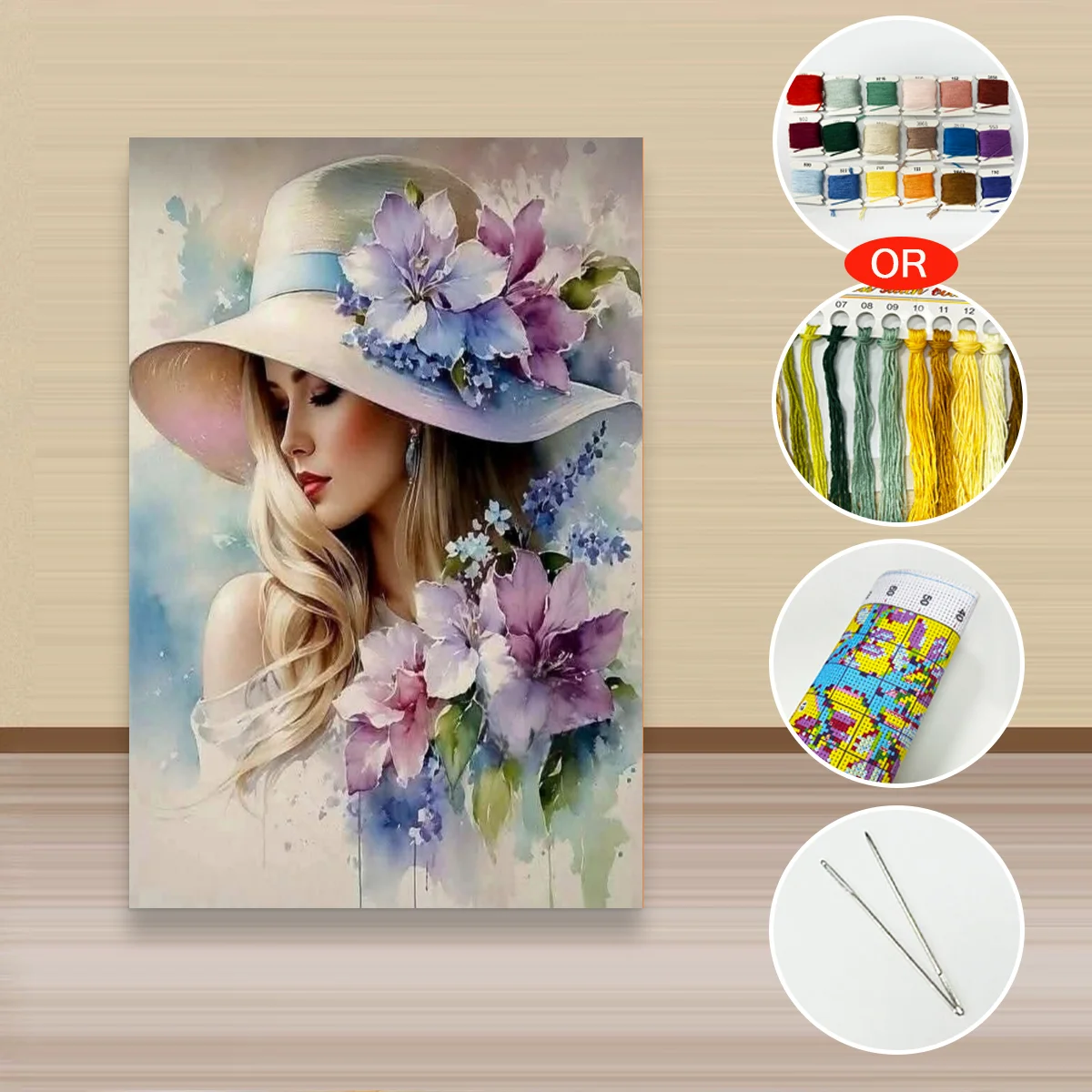 1 Stück 40x60 cm/15,7x23,6 Zoll, 11CT/14CT Kreuzstich-Set, DIY-Valentinstagsgeschenk, Stickerei-Set für Festivals, Blumen – Detail 4