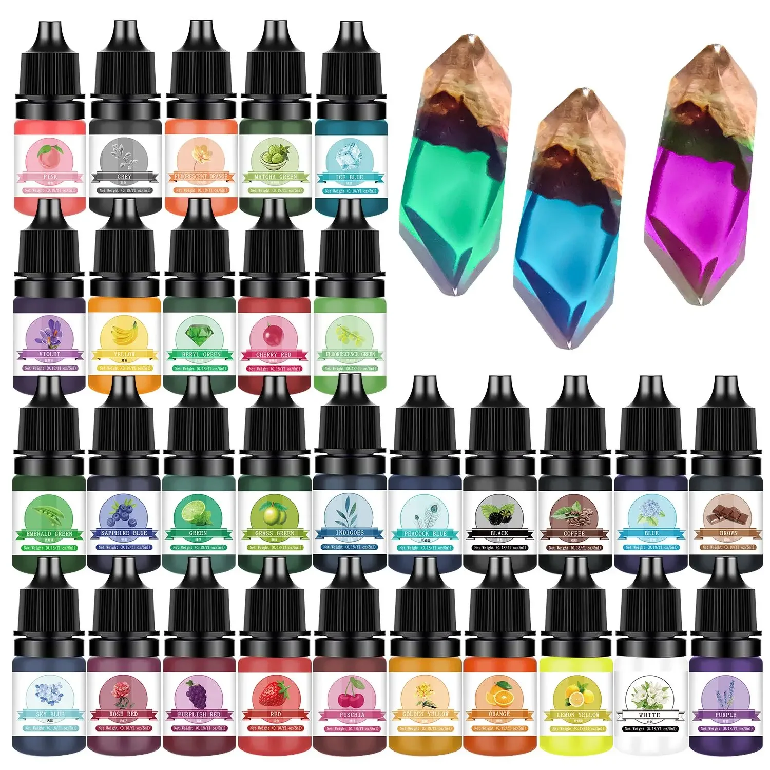 

5ml Resin Pigment Liquid Colorant Dye DIY Epoxy Resin Mold Glue Crafts Jewelry Making Supplies Epoxy Color Pigment Dye 30Colors