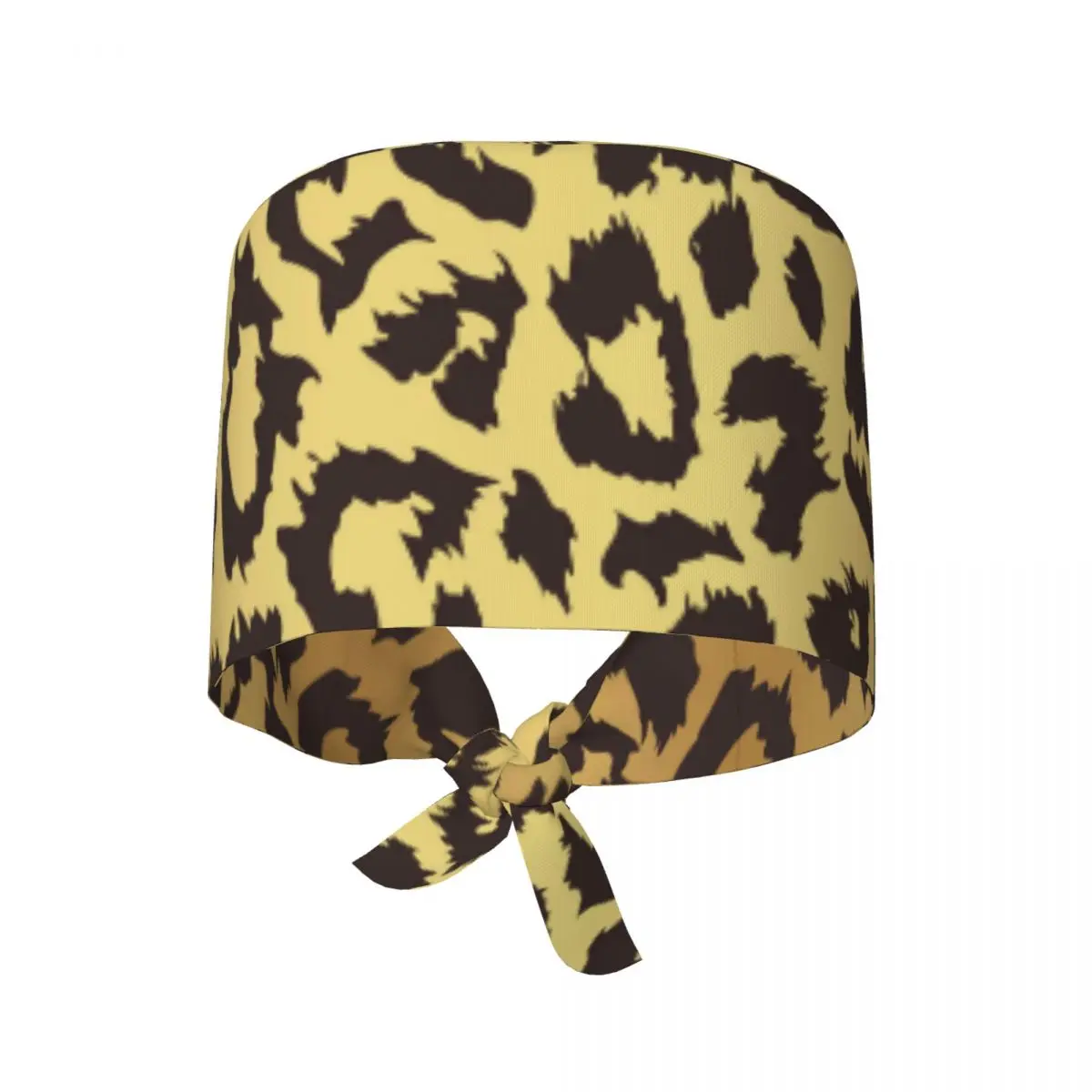 Scrub Caps Gold Leopard Print Seamless Pattern Nurse Hats For Women and Men Long Hair Working Cap Soft Comfy Custom Medical Hat