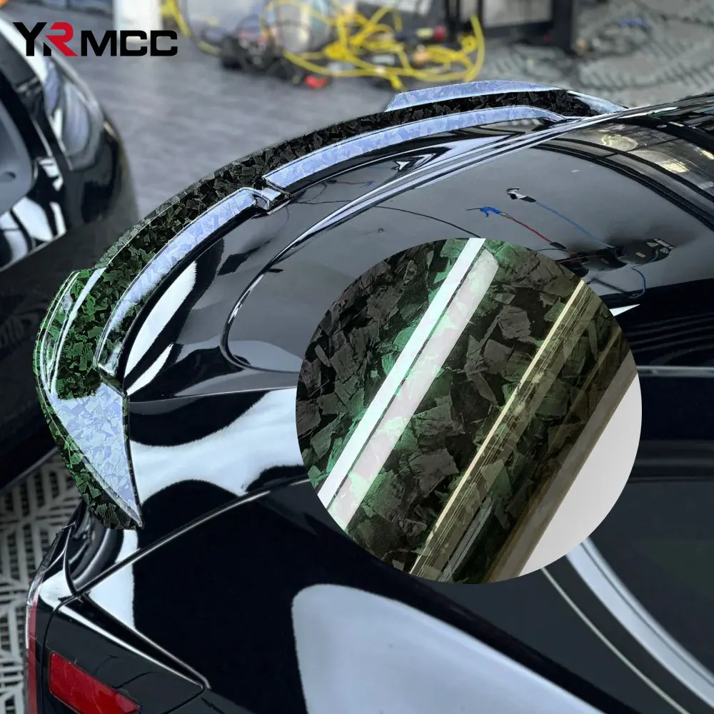 

Carbon Fiber Green Glossy Adhesive Vinyl Film Car Glossy Auto Rearview Mirror Tuning Stickers for Laptop Scooter Car Accessories