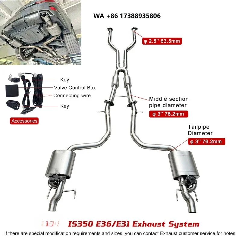 IS250 IS300 IS350 IS350H Catback Exhaust Pipe Exhaust Muffler - Various High-Quality New Conditions