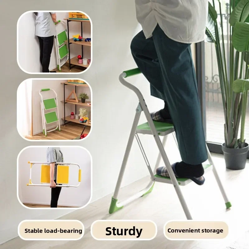 Household multi-functional folding ladder car wash ladder stool balcony two-step ladder portable herringbone ladder