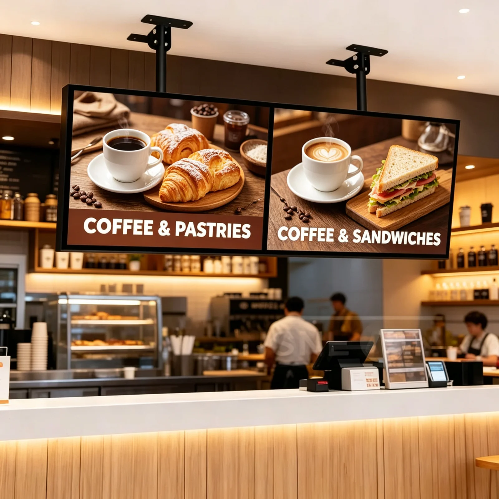 Custom Magnetic Advertising Board, Ultra-Thin Hanging TV Ordering Box, Durable Display Panel for Restaurant, Coffee Shop & Mall