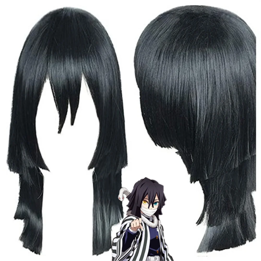 

Anime Demon Slayer Kimetsu no Yaiba Iguro Obanai Cosplay COSTUME Adult Unisex Wigs Synthetic Straight Wig Halloween Props Gift