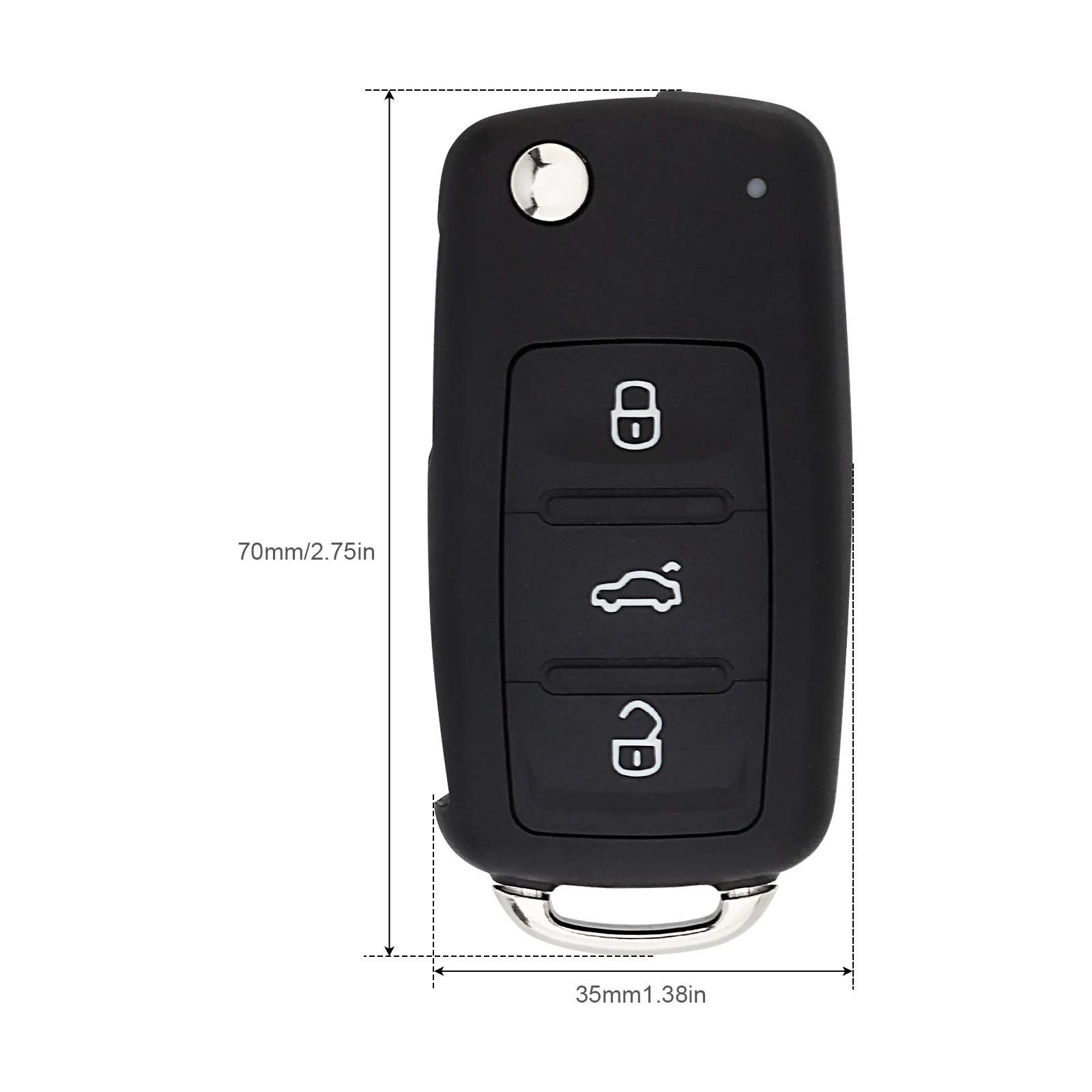 434MHz 3 Buttons 5K0837202AD Car Key Fob Keyless Entry Remote Replacement Fit for VolksWagen with ID48 Chip, Remote Key Fob