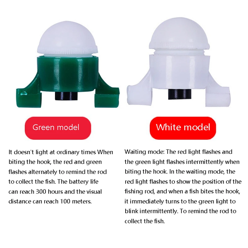 1/2 Pieces LED Night Fishing Alarm Light Fishing Bite Accessories Light Smart Reminder Bite Alarm Night Indicator Fishing Tool