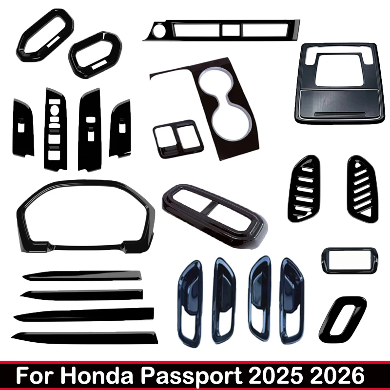 

Для паспорта Honda 2025 2026 ABS, фортепиано, черная дверь, переключатель подъема окна, переключатель передач, удерживающая чашка для воды, панель, крышка вентиляционного прибора переменного тока