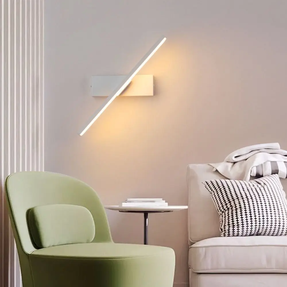 قابل للتعديل وحدة إضاءة LED جداريّة ضوء ثلاثي الألوان ضوء الدورية للتدوير مرآة مصباح توفير الطاقة شريط طويل تصميم شمعدانات جدارية الإضاءة