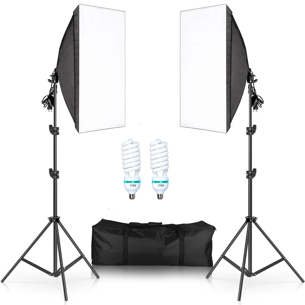 Photography Softbox Lighting Kit 50x70CM  45/70/135w LED Lamp Professional Continuous Light System Equipment For Photo Studio