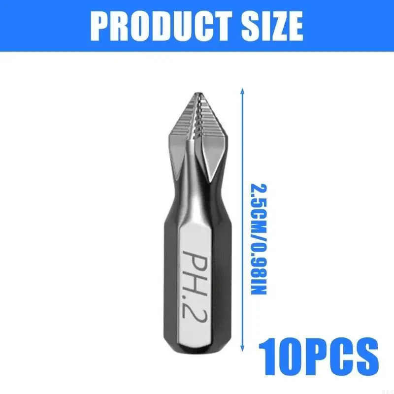 94PC 10Pieces 25mm Screwdriver Bit With Strong Connection For Professional Use Enhances Safety With Antislip Design