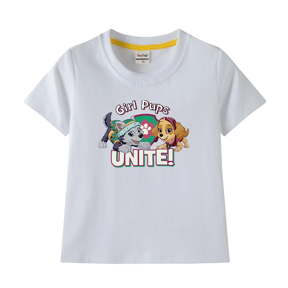 Paw Patrol Cotton T-shirt for Chlidren Girl Clothes Spin Master Shirt Kids Clothing for Boys Tops Anime Printed Fashionable Tees