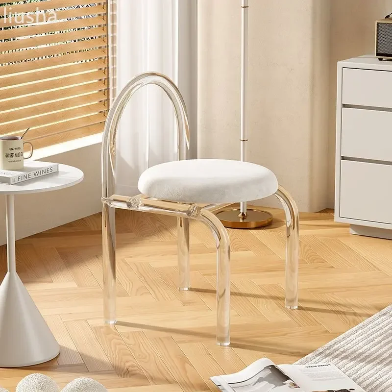 

Nordic net celebrity makeup chair dressing table stool transparent acrylic chair casual simple modern light luxury dining chair