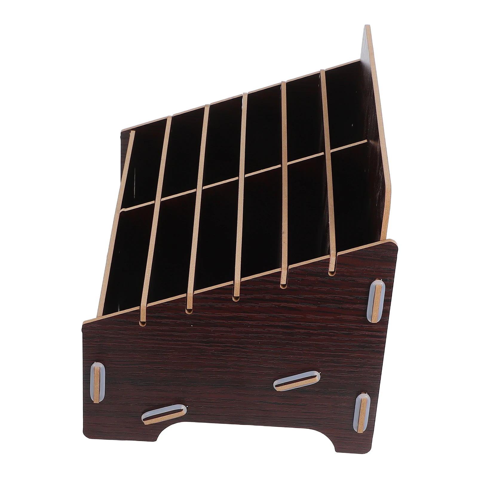 

Wooden Cell Phone Storage Box Desktop Organizer 12 Compartments Mobile Phone Holder Rack for Office Home School