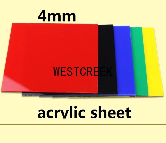 WESTCREEK 4mm Thickness Red, Black, Yellow, Blue, Green Color PMMA Perspex Sheet Acrylic Sheet  Acrylic Plate PMMC Acrylic Board