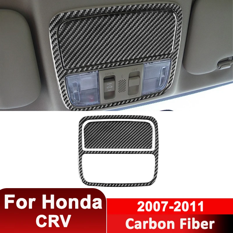 

For Honda CRV 2007-2011 Carbon Fiber Car Roof Reading Light Control Panel Trim Frame Decorative Sticker Interior Accessories
