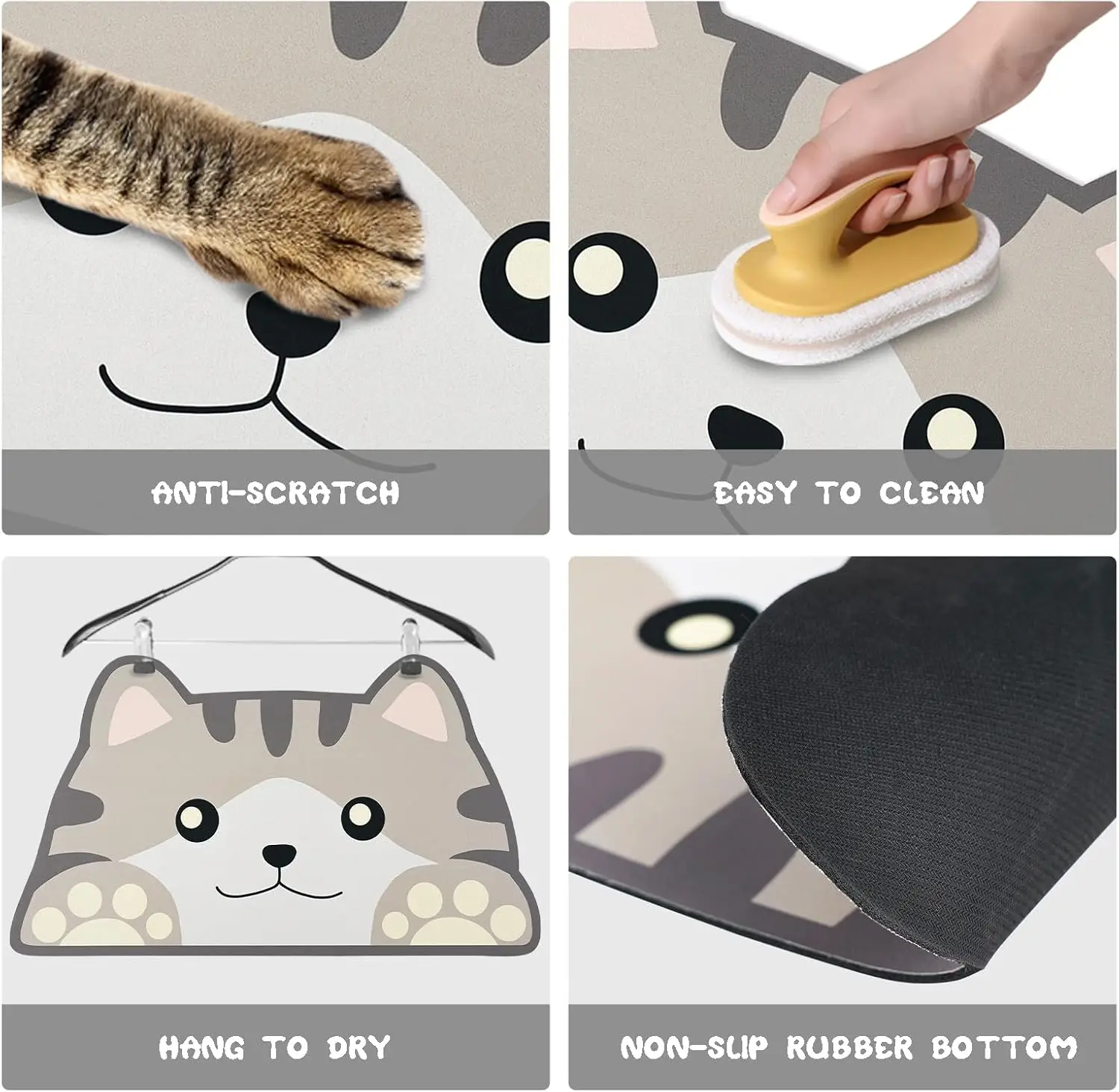 

Cute Egg Yolk Cat-Shaped Pet Placemat for Dogs and Cats Non-Slip Feeding Mat
