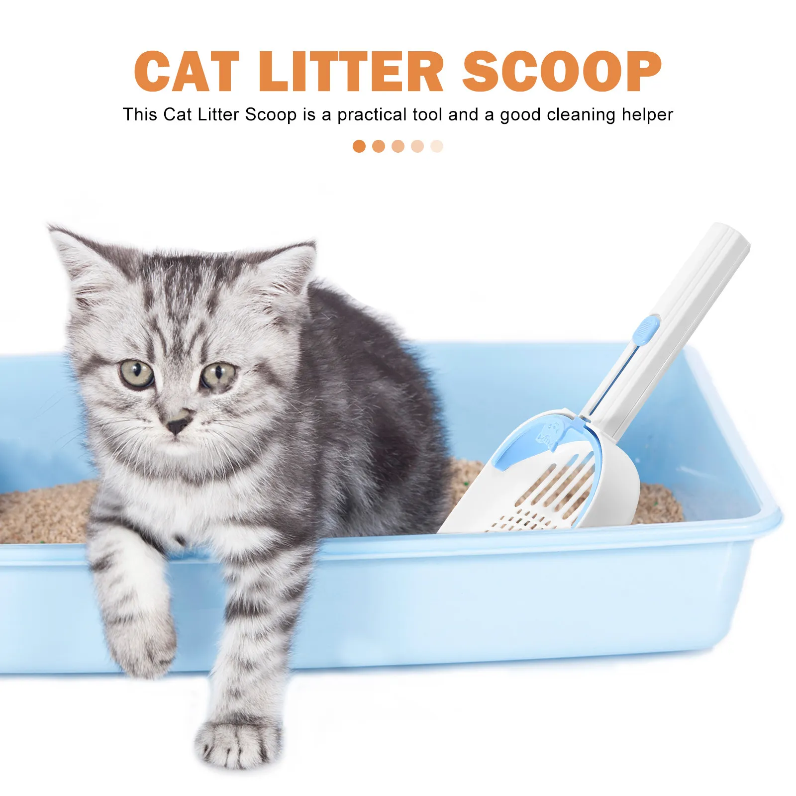 Wide Mouth Cat Litter Scoop Sturdy Plastic Reusable Litter Shovel for Efficient Cat Poop Sand Cleaning Odor Use