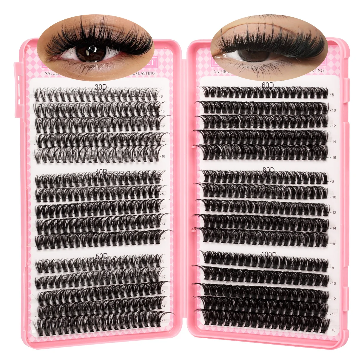 DIY Wimpernbüschel Katzenaugen-Wimpern Weiche, Luftige Wimpernverlängerungen Gemischte Längen Wiederverwendbares Make-up – Detail 6