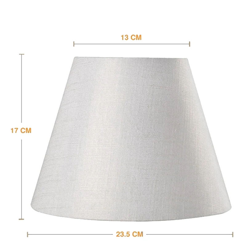 Lamp Shade Linen Fabric White Lamp Shade Small 5 Inch Top Diameter X 9 Inch Bottom Diameter X 7 Inch Tall (White With Gold Threa