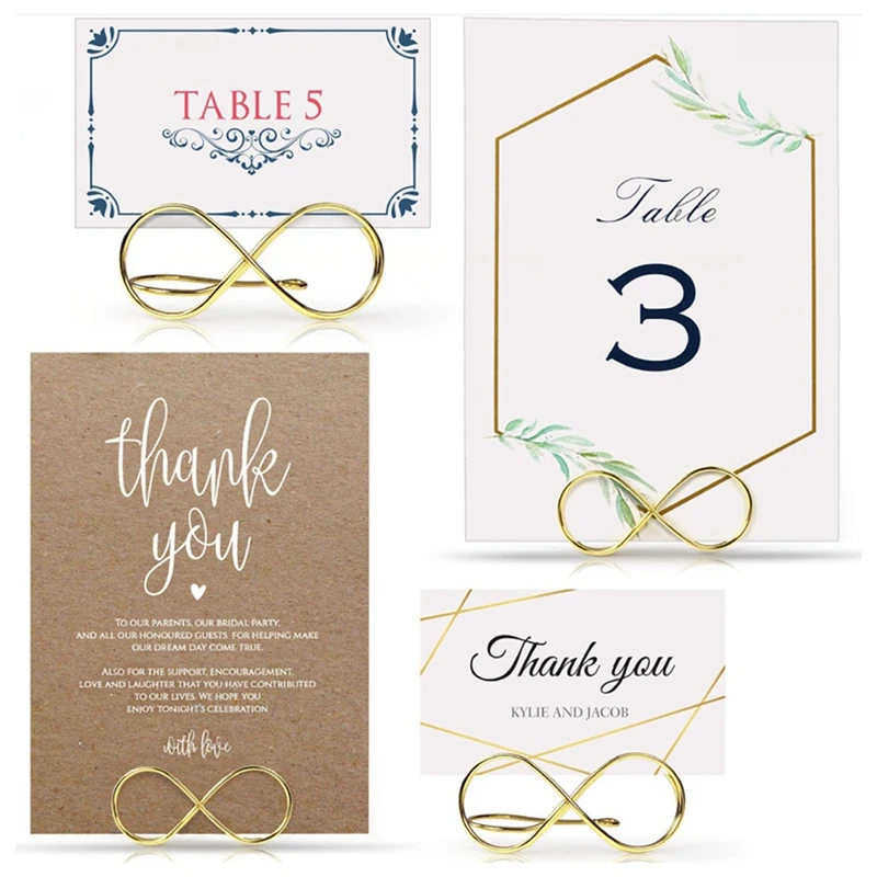 Table Number Holder Stands 36 Pack - Wedding Seating Labels Placecard Clips Photo Picture Cards Display Stand Gold